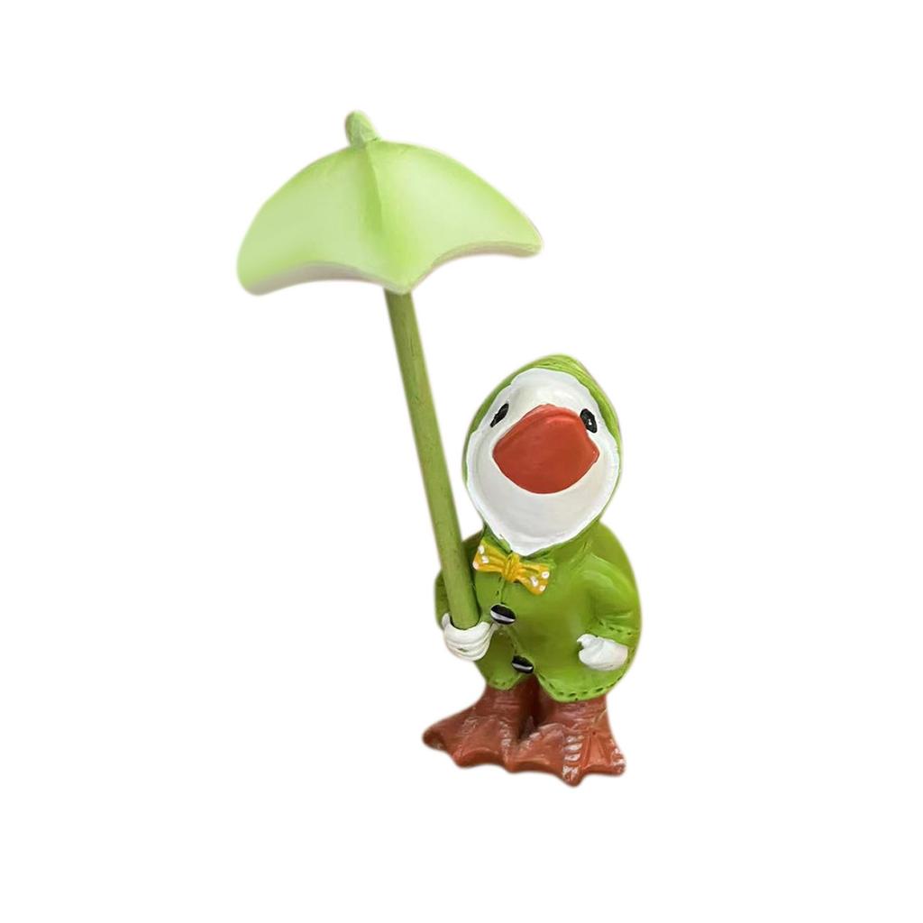 Garden Decoration, A Pair Of Ducks, 12 Cm High, With Detachable Umbrella 5ML