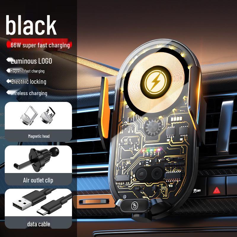 

Clear Magnetic Wireless Car Phone Holder with 66W Charging чорний