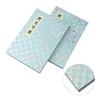Goshuin book 40 pages accordion style vinyl cover Hoto-do original bookmark included checkered small flower light blue.