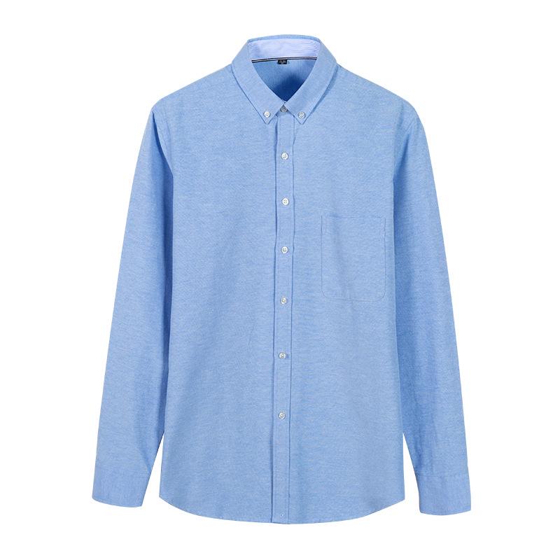 Men's Long Sleeve Washed Cotton Oxford Shirt - Slim Fit, Plaid, Iron-Free Stripes, Casual Style