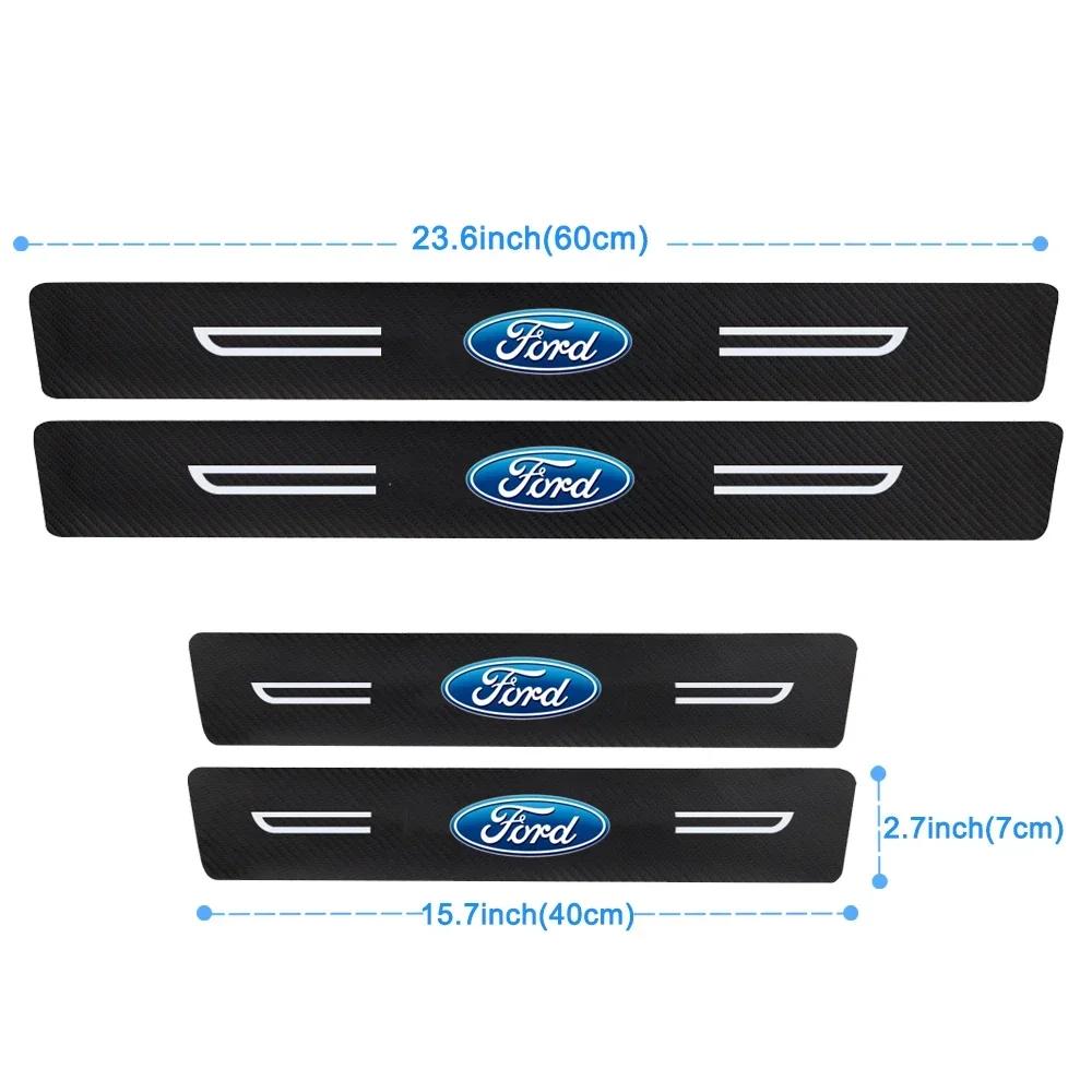 Nuevo Pegatina para Coche 2026 Para Umbral de Puerta de Coche Ford Pegatinas Antiarañazos para Ford Mondeo Fiesta Focus Ranger S MAX Kuga Edge Roush
