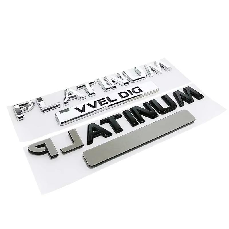 3D ABS PLATINUM VVEL DIG V8 Letters Logo Car Trunk Badge Emblem Decals Sticker For Nissan Patrol Y60 Y61 Y62 Armada Accessories