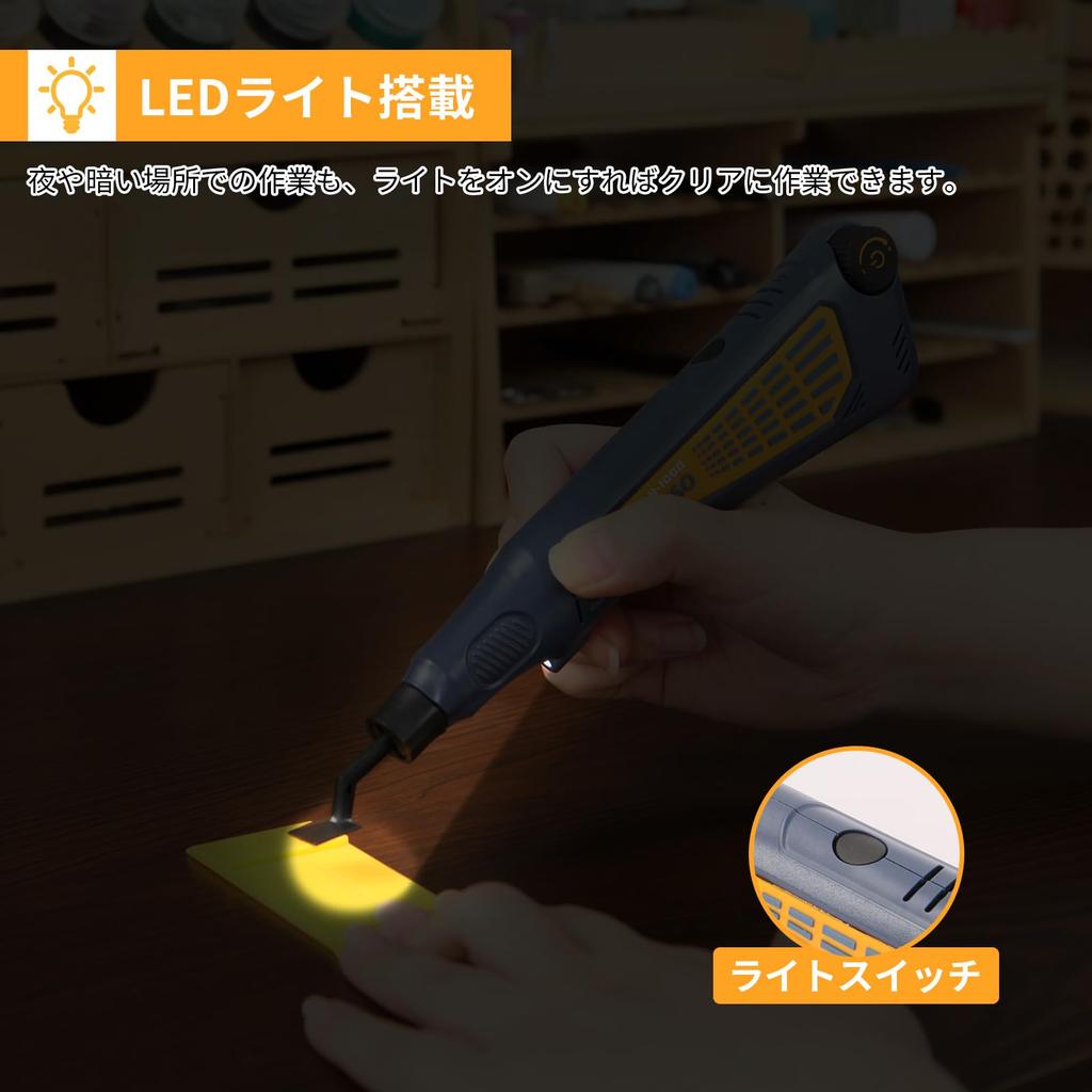 Bucasso Pen Sander with LED Stepless Speed Maximum 8000 Plastic Model File Set with 8 Tip Arbors and 5 Types of Sandpaper Sheets for Sanding and