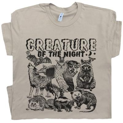 Kreatur der Nacht T-Shirt Lustige Shirts Waschbär Opossum Shirt Vintage Cooles T-Shirt