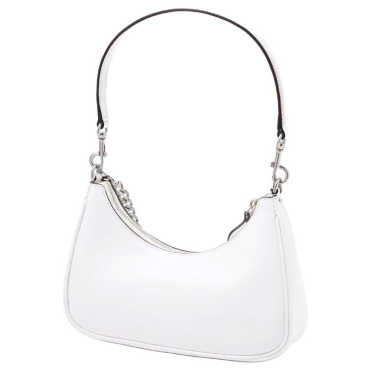 Tory Burch Mercer 22 Spring Summer Silver Chain Double Shoulder Strap Leather Underarm Bag Women Bags White 88188-100