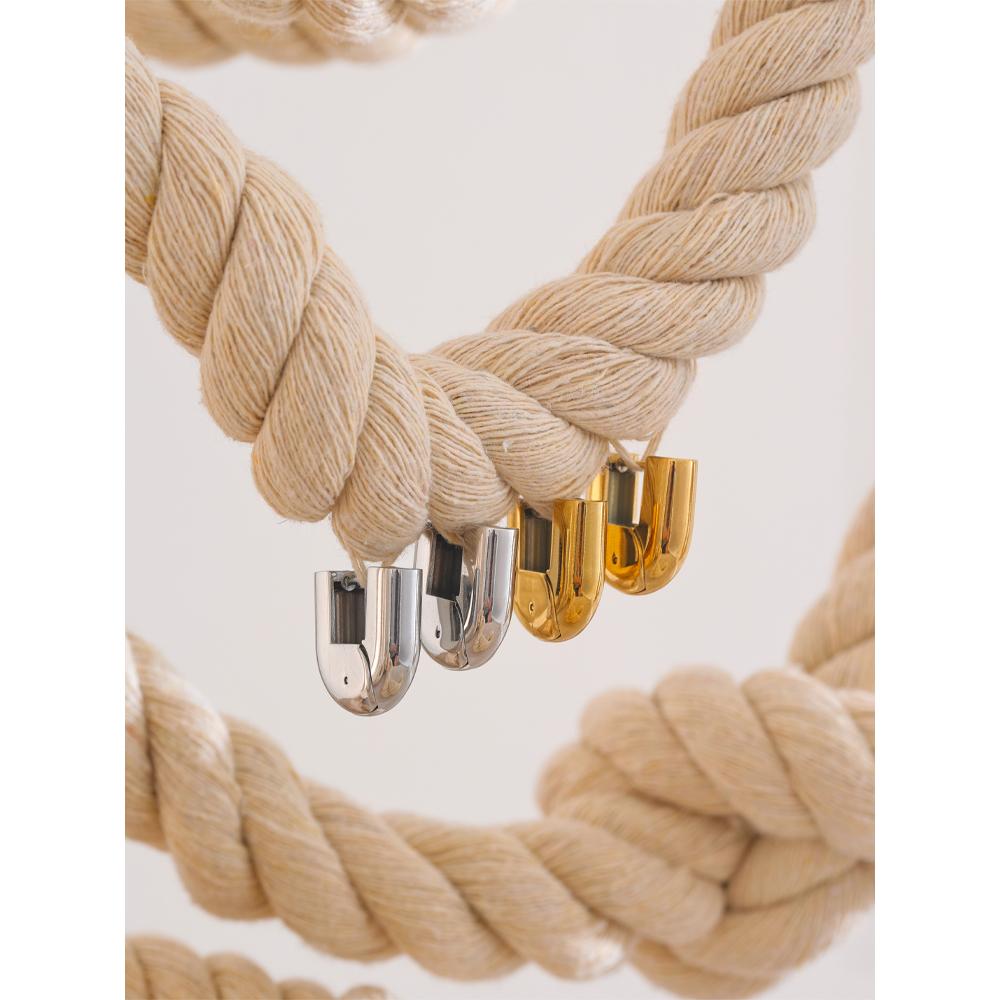 Eetit 2024 316L Stainless Steel Glossy Metal U-Shape Hollow Hoop Earrings 18K PVD Plated Texture Attractive Jewelry Waterproof