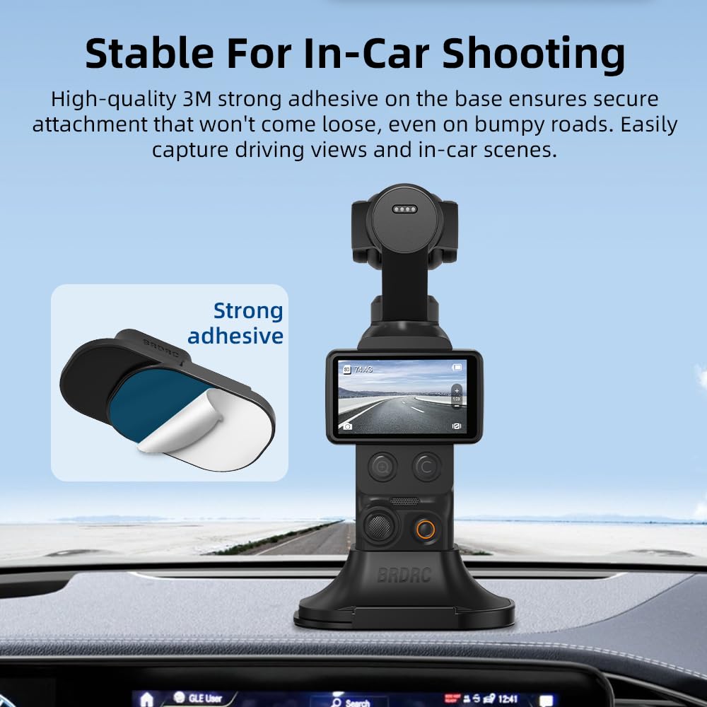 BRDRC Dashboard and Desktop Base Mount for DJI Osmo Pocket 3 and Pocket 4P Direct from Japan