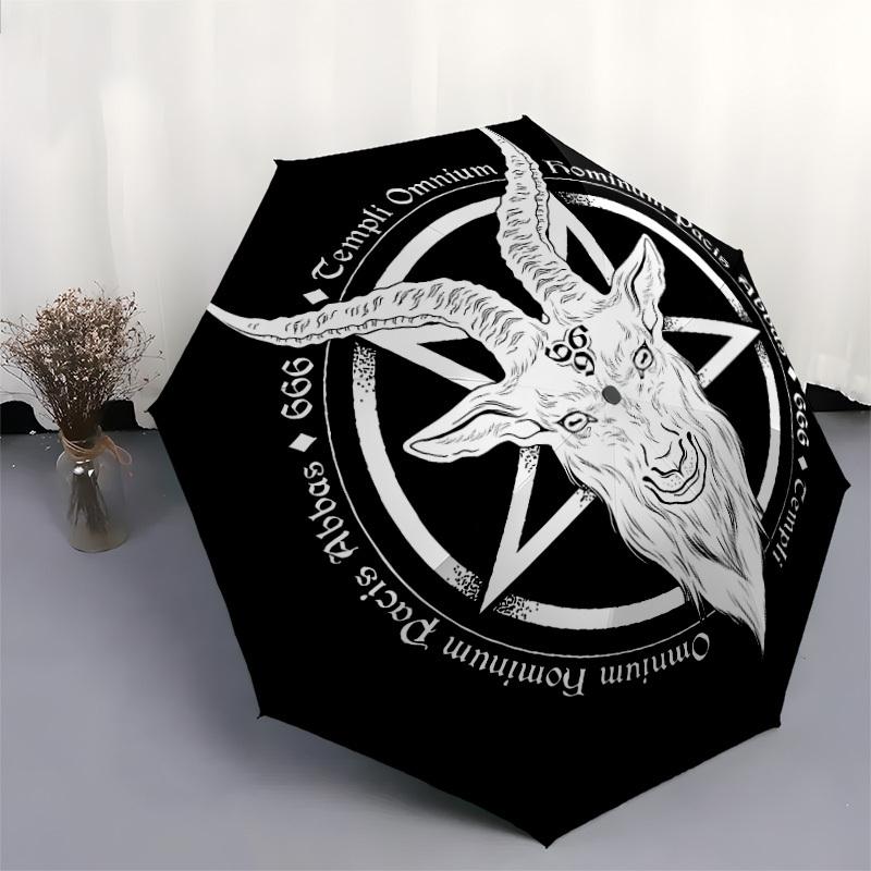 1pc Baphomet Symbol Occult Artwork Umbrella with Plastic Handle,Suitable for All Seasons Home Travel Outdoor UmbrellaDD1281