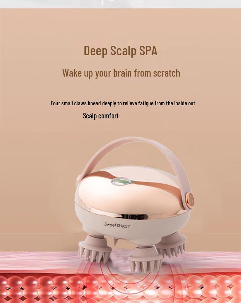 SIVIKOLIN Electric Waterproof Silicone Head Massager for Therapy and Meridian Relief