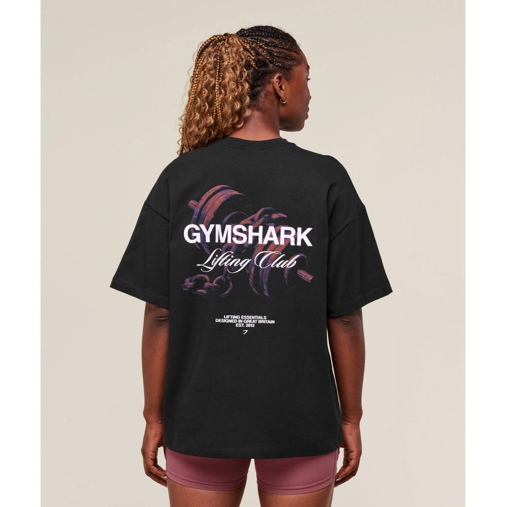 

Gymshark Forged By Iron Graphic Oversized T shirT Black B3b1u Bb2j M