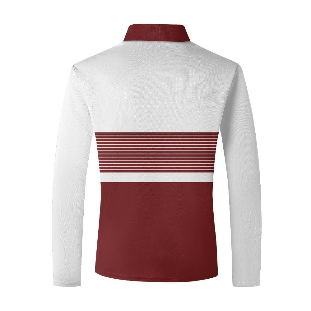 Ew Men Long Sleeve Tshirt Splicing Polos Tee Business Breathable Streetwear Basic Lapel Tops Lightweight T Shirts