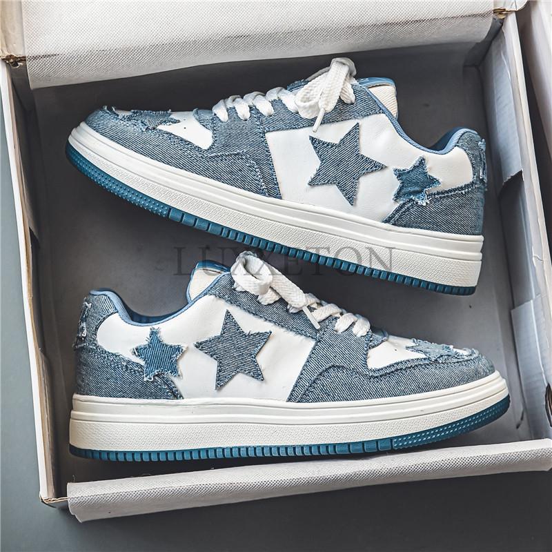Pánské tenisky vulkanizované boty univerzální hvězdný design skateboarding šněrovací běžecké tenisové sportovní boty ležérní venkovní tenisky