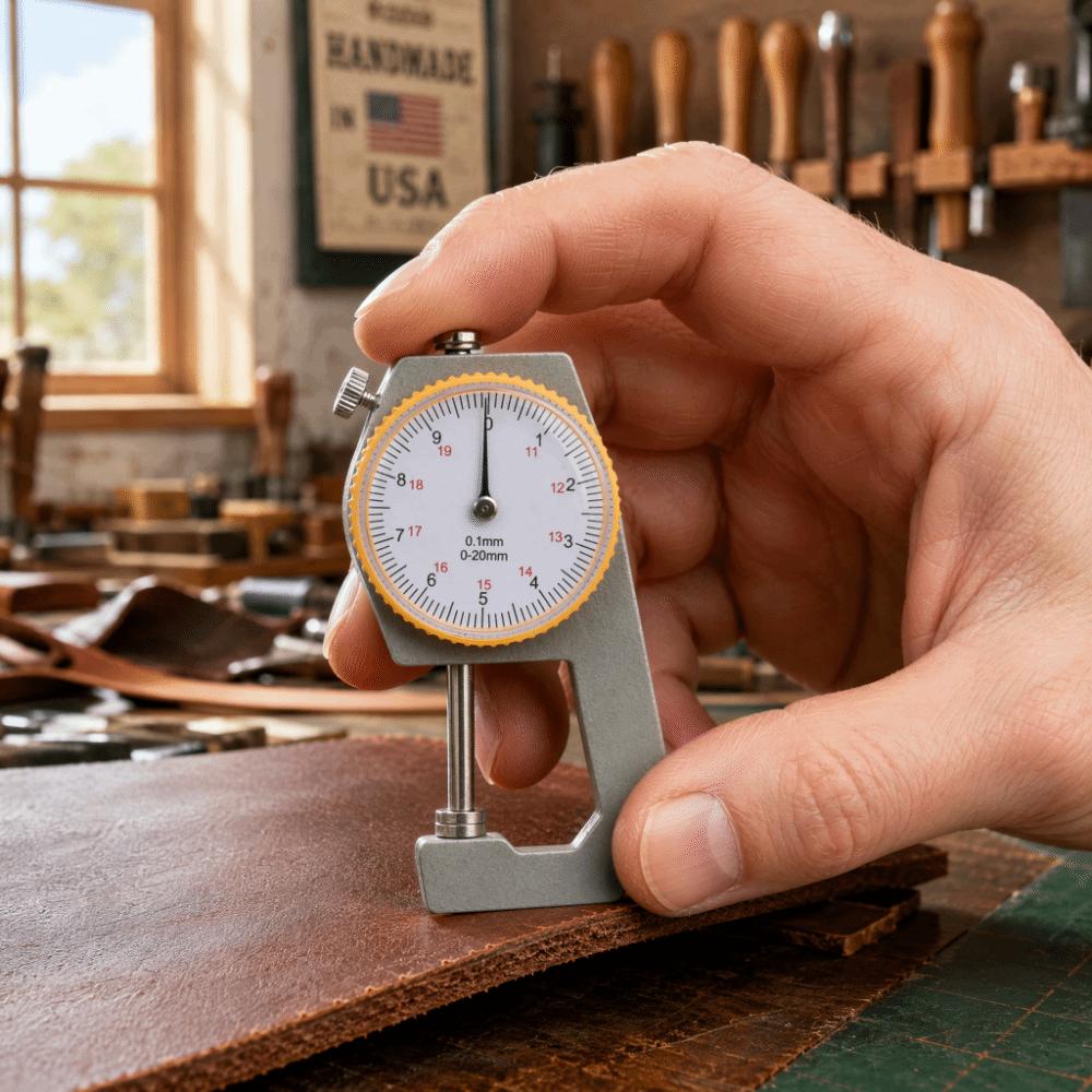 Flat Head Thickness Gauge 0-20mm Range Metal Gauge Tool Leather Thickness Gauge For Jewelry