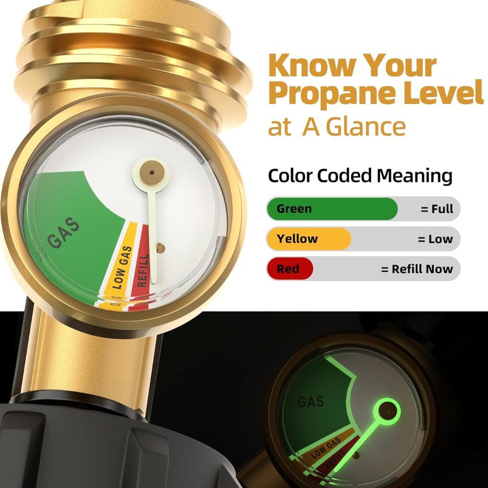 QCC Type Propane Tanks Pressure Gauge Level Indicator Leak Detector Gas Pressure Meter For Camper Cylinder BBQ Gas Grill Heater
