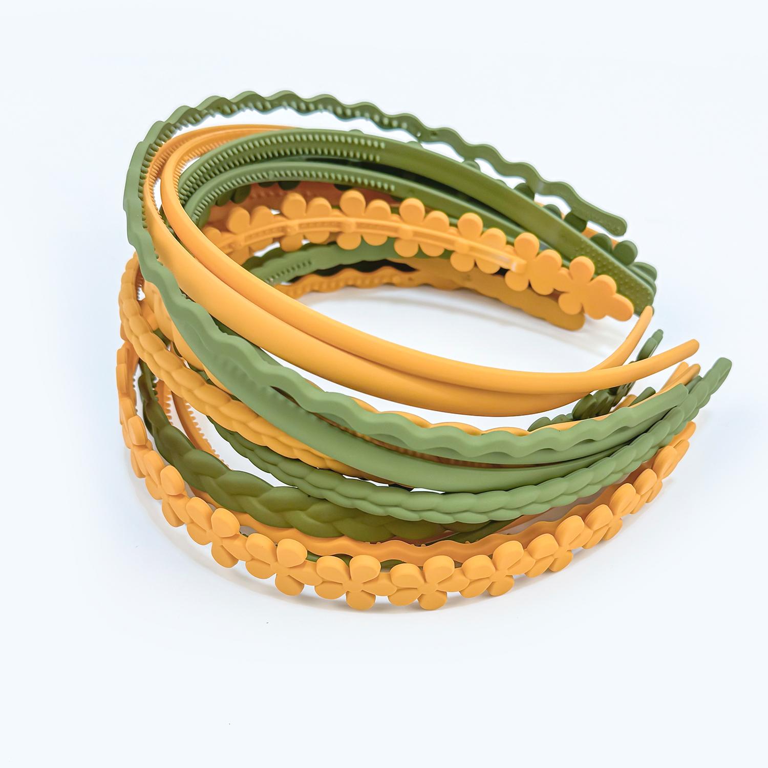 

14 шт. Матовые повязки на голову для девочек, Женский пластиковый ободок для волос, Разные стили, Нескользящая повязка на голову, Детские цветочные повязки для волос, Аксессуары для волос