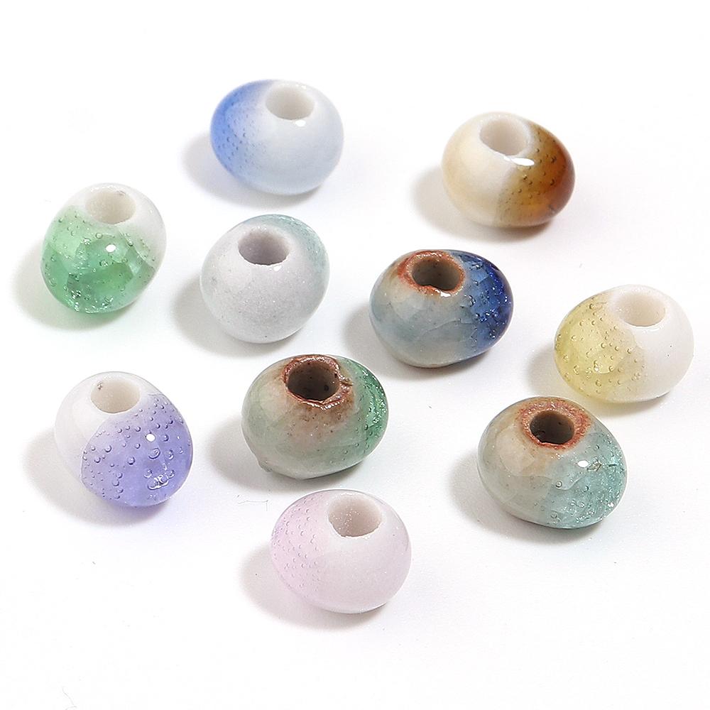 40pcs/lot 6mm Ice Crack Ceramic Beads Round Loose Spacer Beads For Jewelry Making DIY Bracelet Necklace Earrings Accessories
