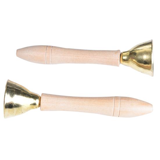 2Pcs Orff Knocking Bell Kids Early Education Wood Shaking Hand Bell Percussion Instrument Toy