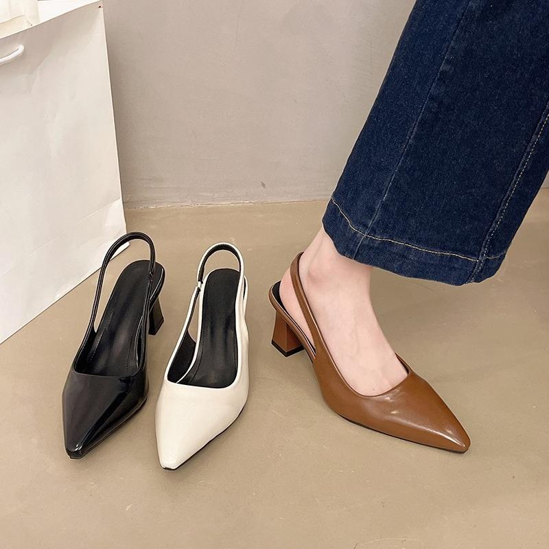 Fashion High Heels Pointed Toe Women Sandals Sexy Summer Shoes Luxury New Trend 2025 Brand Slippers Slingback Chunky Pumps Woman Zapatos