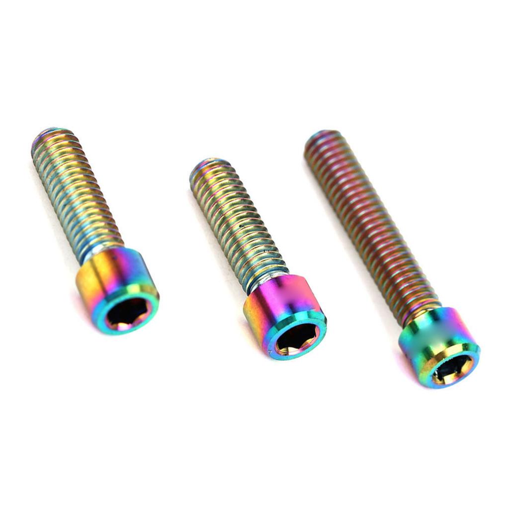 3 Pcs Titanium Alloy Steering Stem Handlebar Rear Dial Screws Bolts Set for Road Bicycle Accessories