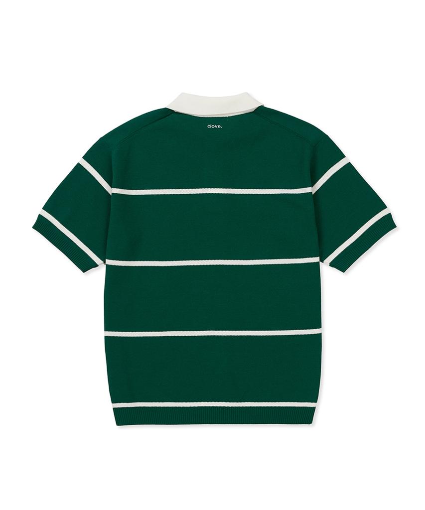 CLOVE [24Ss Clove] Pin Stripe Pique Knit_Men (Dark Green)