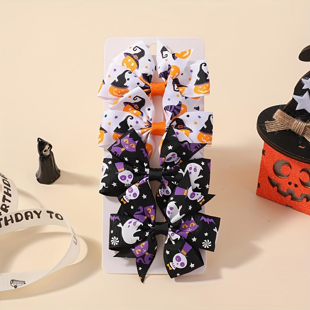 Popular Children'S Hair Accessories Set Accessories Halloween Ribbed Bow Hairpin Children'S Accessories 638