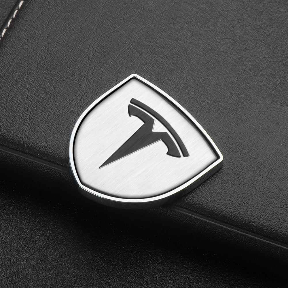 1Pcs Car Styling Metal Shield Logo Car Body Side Window Emblem Stickers For Tesla Model 3 Model S X Y 2020 2021 2022 Roadster
