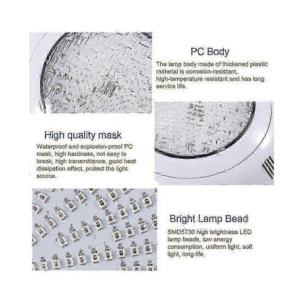 Luz LED RGB para Piscina de 35W con Mando a Distancia - Impermeable IP68 Iluminación Multicolor para Piscina para Uso Subacuático en Exteriores
