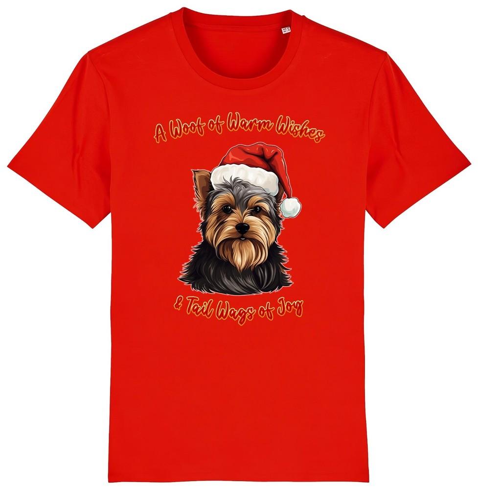 

Kids Yorkshire Terrier Christmas T-Shirt Santa Dog Woof Wishes Dogs Clothing 4XL