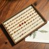 Ring-Aufbewahrungsbox, Langlebiges Holz mit unterteiltem Design, Weiches Samt-Innenfutter, Mehrgitter-Schmuckorganizer, für Ringe Armbänder Ohrringe