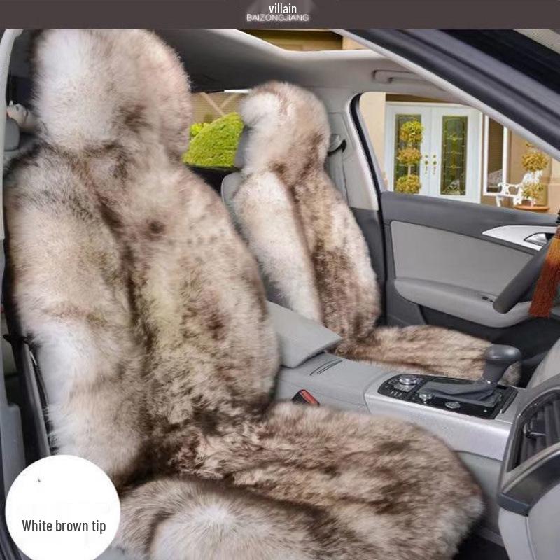 Winter Plush Universal Car Seat Cushion: Thick, Full-Surround, Integrated Backrest for Warmth.