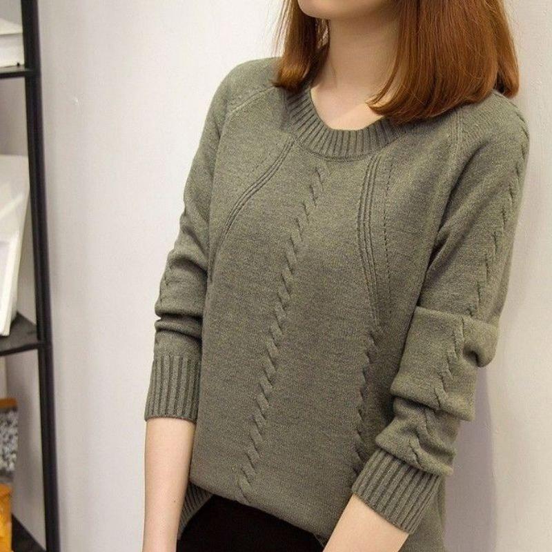 Classic Solid Color Autumn Winter Sweaters Women High-quality Long Sleeve Loose Korean All-match Knitting Bottoming Shirt Top