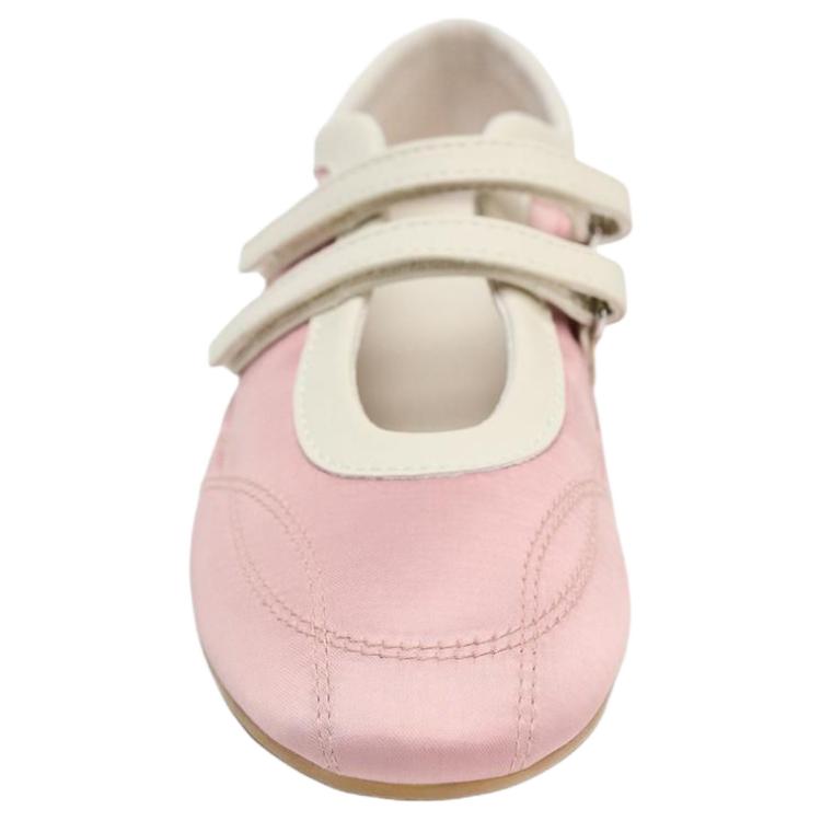 Zara Fashionable Comfortable Versatile Casual Simple Satin Texture Effect Stitched Detail Mary Jane Shoes Women shoes Rose-Red 5203610050