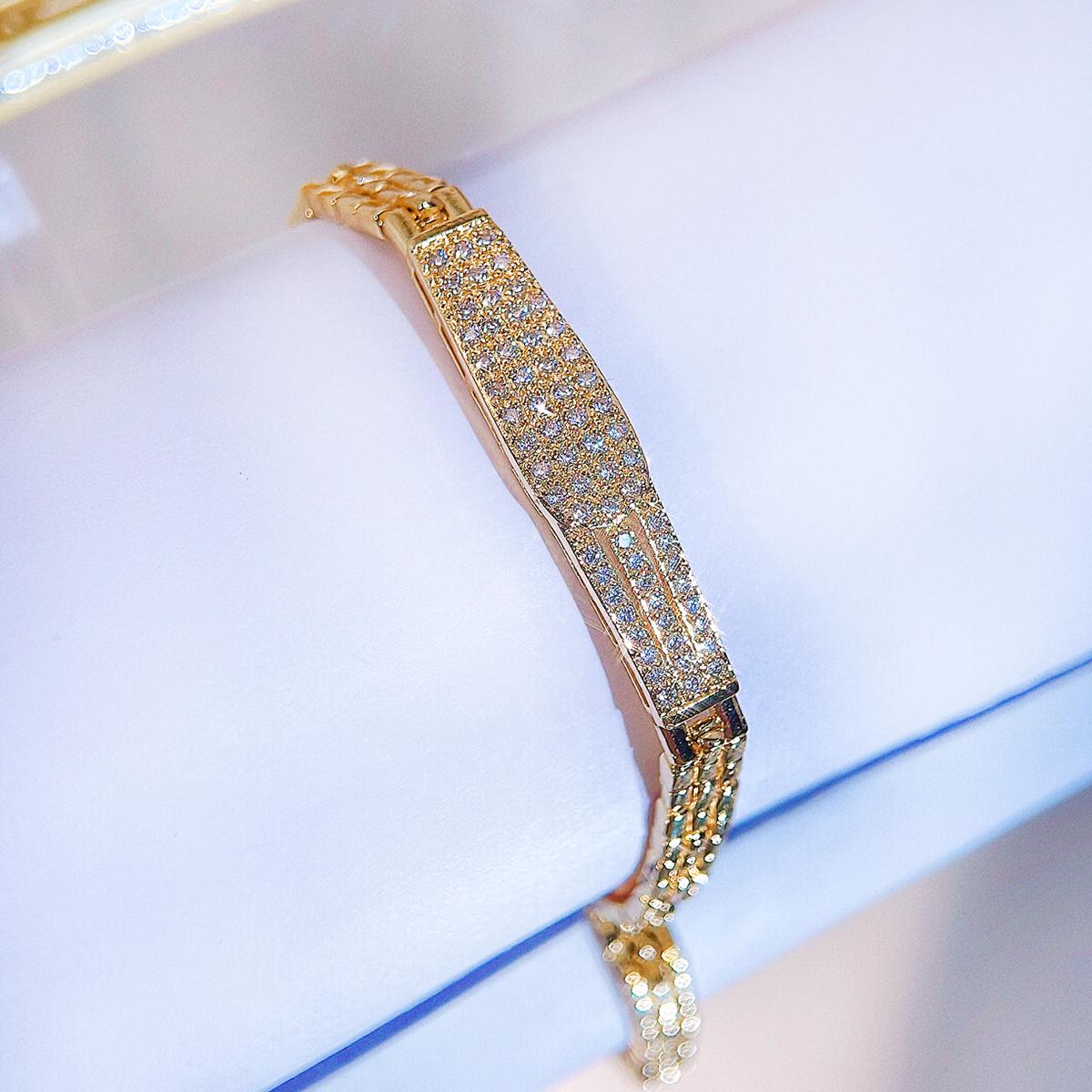 

WWJ Элегантный этнический стиль Золотой тонкий блестящий CZ циркон теннисный браслет женские свадебные помолвки ювелирные изделия аксессуары золотой