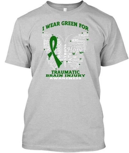 

I Wear Green Tbi Awareness Traumatic Brain T shirt Made the USA Size S to 5XL S