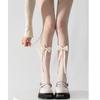 Women Japanese Ballet Sheer Mesh Pantyhose Stockings Crisscross Pattern Cute Ribbon Bowknot Fishnet Tights Leggings