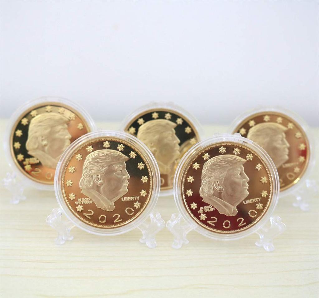 5-Piece 2020 Gold-Plated President Donald Trump Commemorative Coin with Gift Box