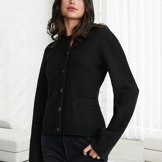 

Женский европейский и американский кардиган из мягкого трикотажа - Весенний и осенний свитер в стиле «ленивый шик» 2XL