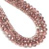 4/6/8mm Faceted Crystal Rondelle Beads Light Red Copper Glass Abacus Loose Spacer Beads for Jewelry Making DIY Bracelet Findings