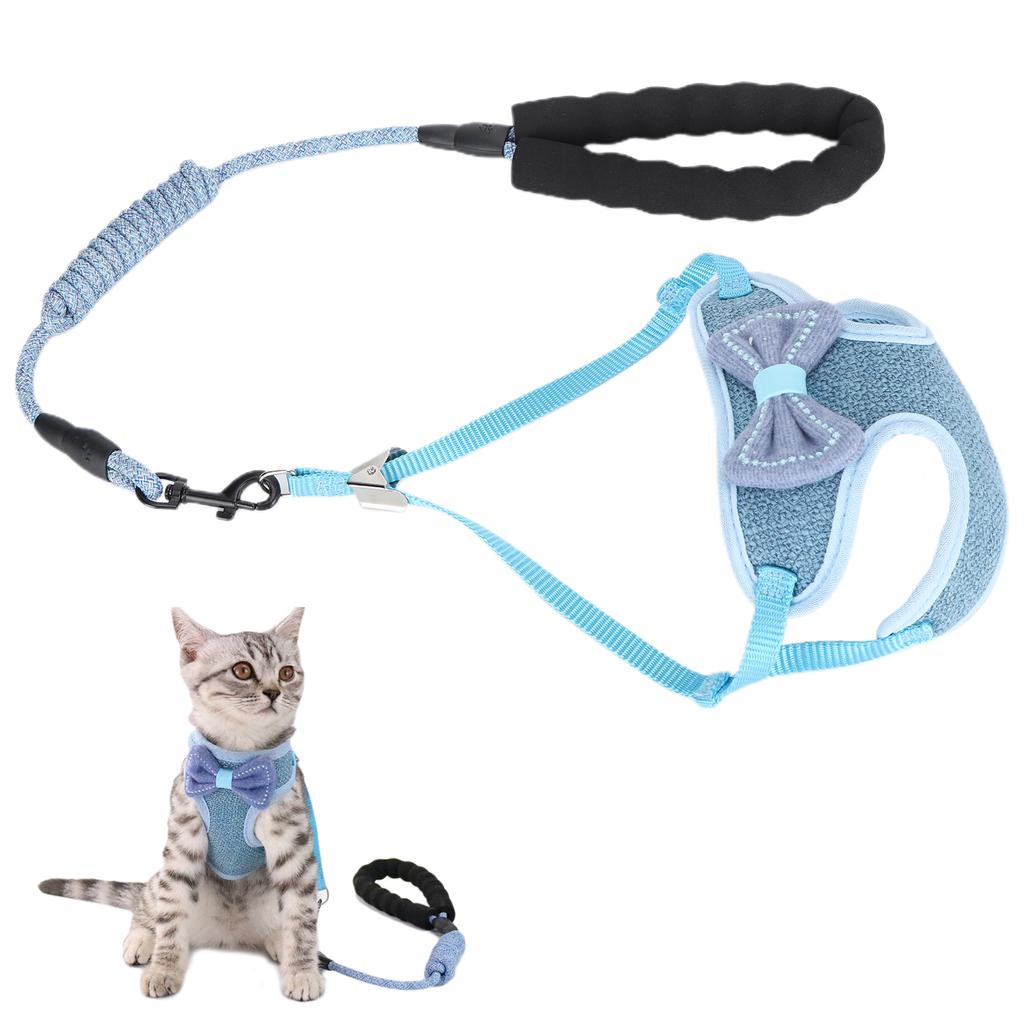 Postroj pro kočky AntiLost s vodítkem, popruh pro vestu Pet EscapeProof na venčení, modrý
