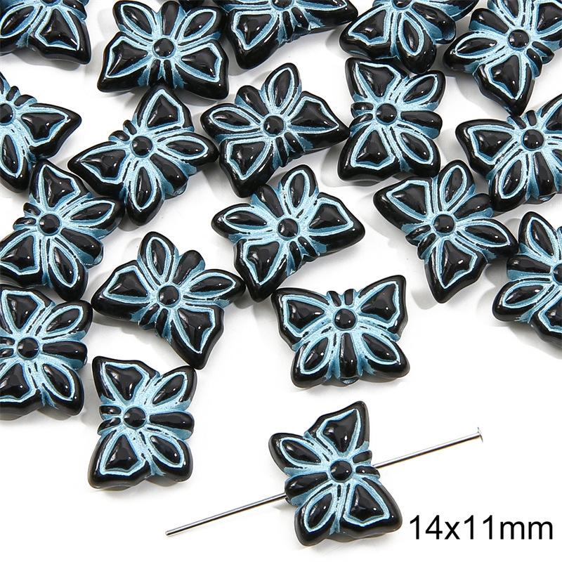 Handmade Acrylic Baroque Retro Beads: Round & Flat Beads for DIY Bracelet & Necklace Jewelry