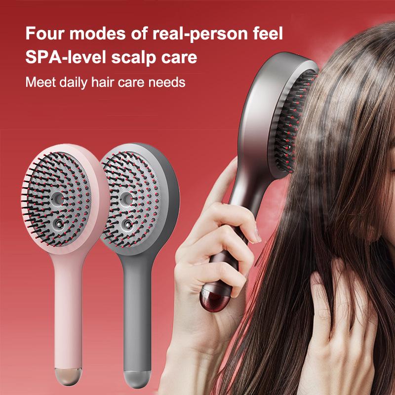 Electric Spray Massage Comb with LED-Hair Growth VibrationHeadMassagerAnti-HairLossScalp Brush AtomizingComb for LiquidMedicine