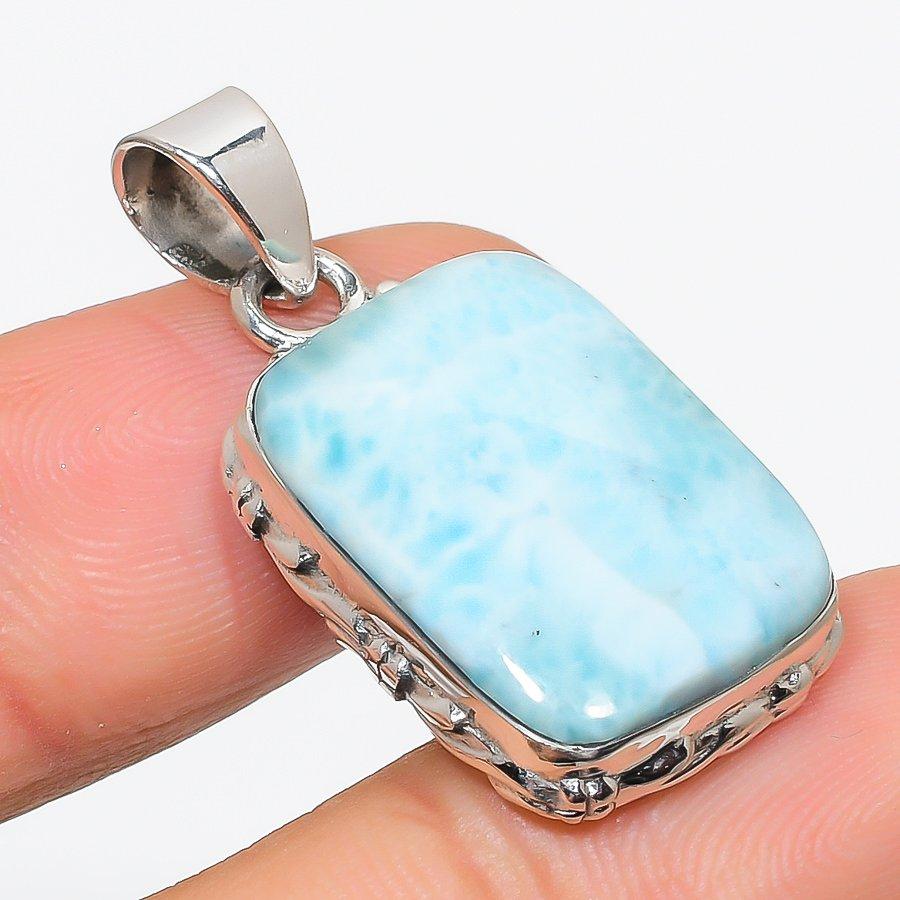 

Natural Republic Larimar Gemstone 925 Solid Sterling Silver Pendant 1.50 K1L22