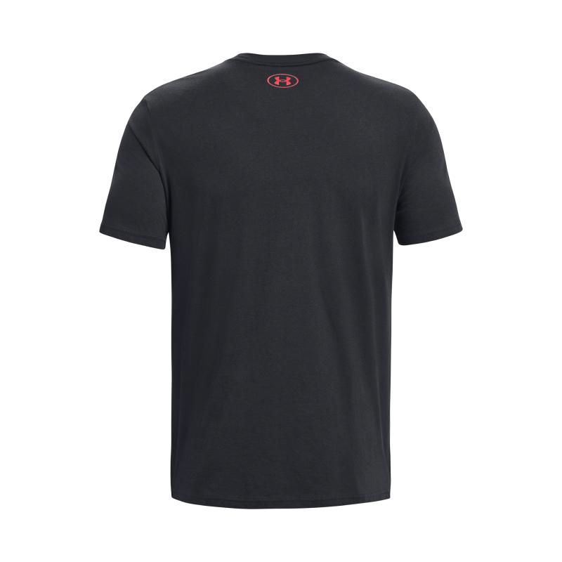 Under Armour Johnson Series Letter Logo Printed Training T-Shirt Men Tops Black 1379837-001