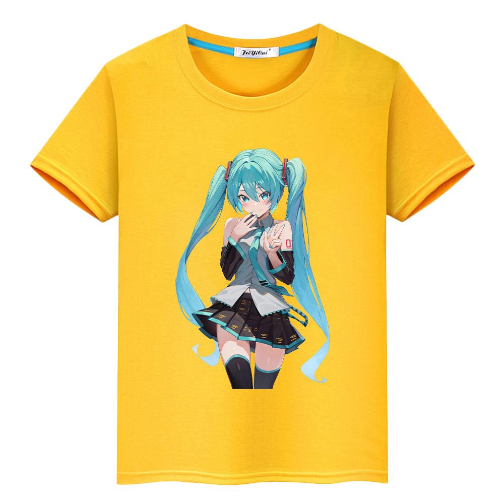 Tričko pro děti kluky 10 let potisk Hatsune Miku kawaii 100% bavlna anime krátké tričko pride y2k oblečení pro batolata a dívky dětské oblečení