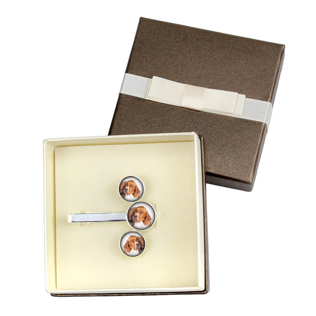 English Pointer I - cufflinks and tie with your photo, a suit decoration, men's jewelry from the Art-Dog brand.