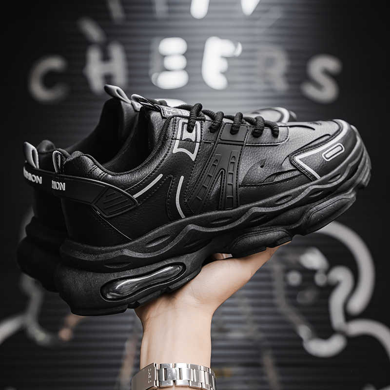 Fashion Synthetic Leather Thick Sole Gray Boots Vulcanized Shoes High Man Gym Shoes Sneakers Sport Cuddly Casuals Designer