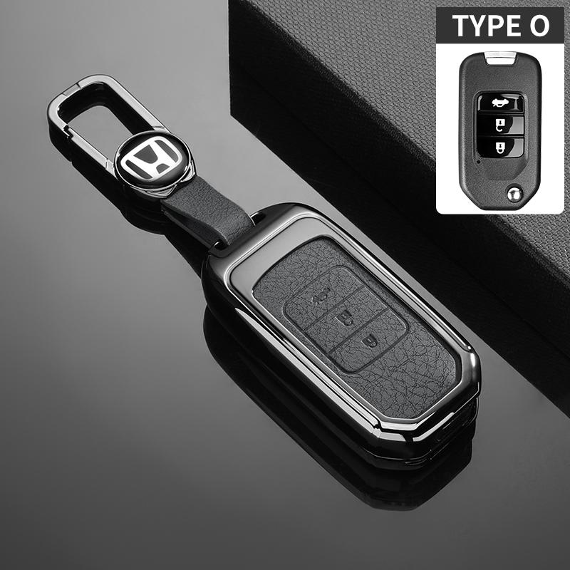 Genuine Leather Car Key Cover Case for Honda Civic 4d 9th Gen 10 Accord XRV Life Jazz Crv Fit Keychain Shell Keyless Accessories