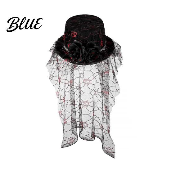 Dark Style Fancy Women Steampunk Felt Hat Top Dress Adults for Men Halloween Cosplay with Skeleton Decorative Festival Headwear