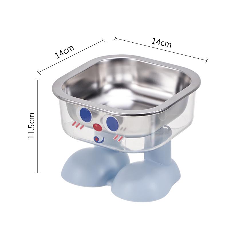 Cuenco Antivuelco de Acero Inoxidable para Mascotas - Antideslizante, Gran Capacidad, Protección del Cuello para Perros y Gatos