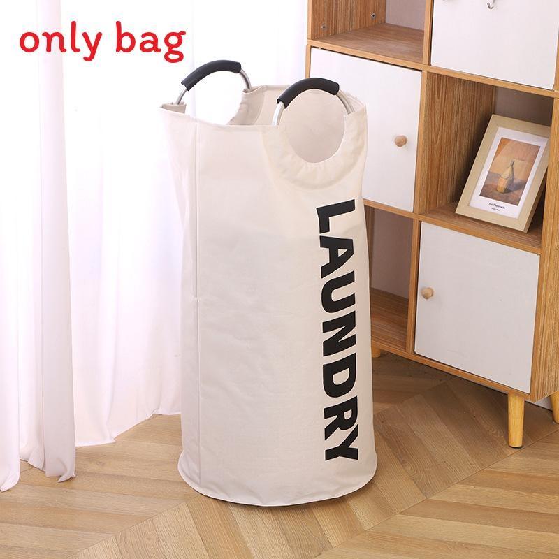 Portable Collapsible Round Laundry Basket Oxford Cloth Waterproof Storage Bag For Home Use